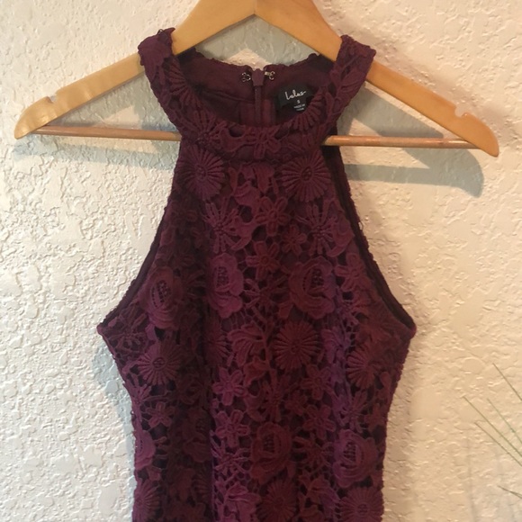 Lulu’s Love Poem Burgundy Lace Mini Dress - Picture 6 of 14